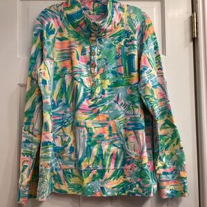 Lilly Pulitzer “Captain” Popover in Sea salt and sunny print size XL